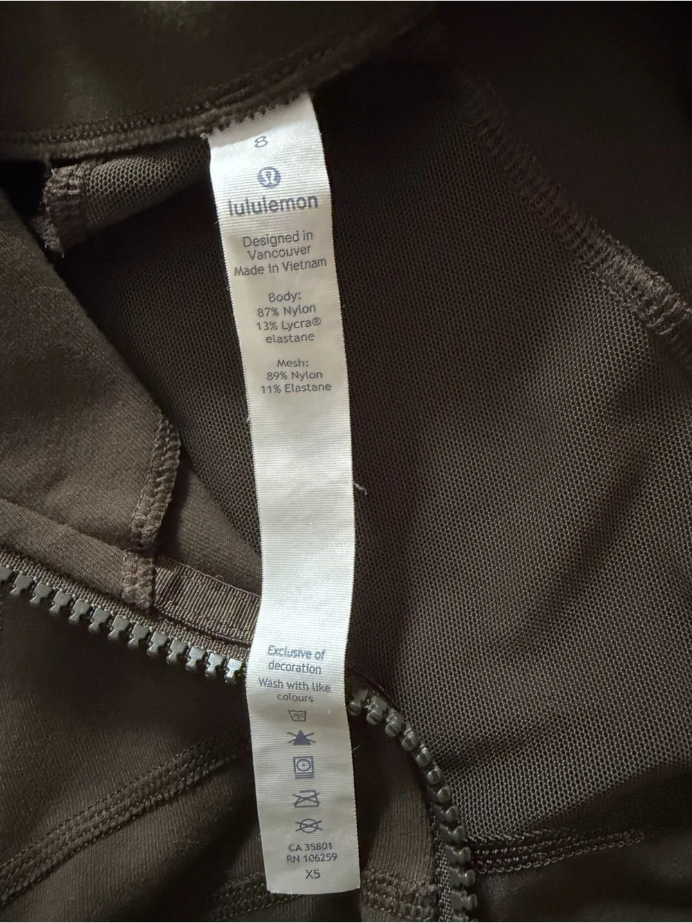 Lululemon Athletica Women’s Luon Define  Jacket Dark Olive First Release size 8